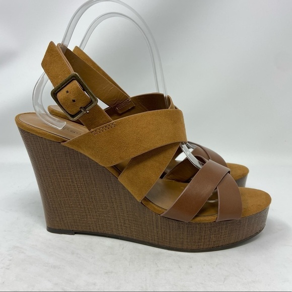 Indigo Rd. Karla Brown Open Toe Slingback Wedges - Picture 4 of 13